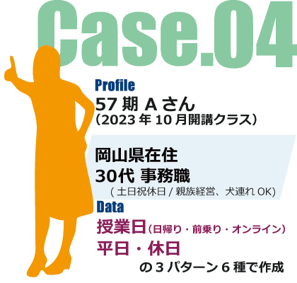 アカデミーに通う生徒さんの例4）遠方在住30代女性
